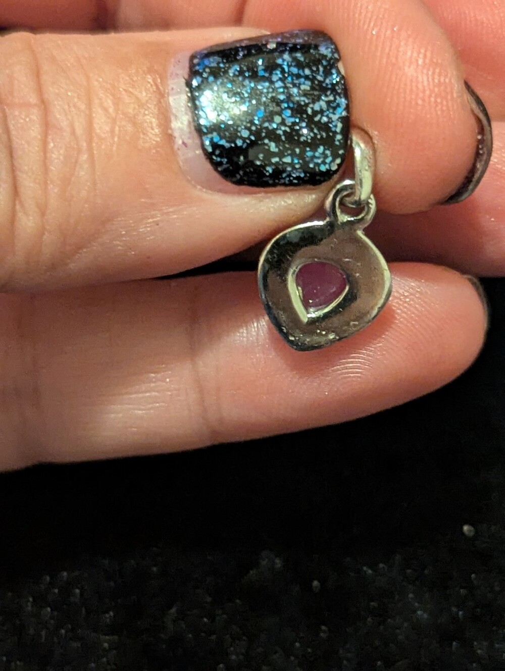 Sterling Silver Heart Pendant with Pink Tourmaline Gemstone - Picture 6 of 7